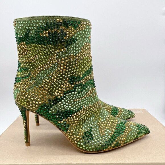 Kurt Geiger London Belgravia Camouflage Crystal Camo Booties EU 36.5 US 6.5 NEW - Picture 2 of 13